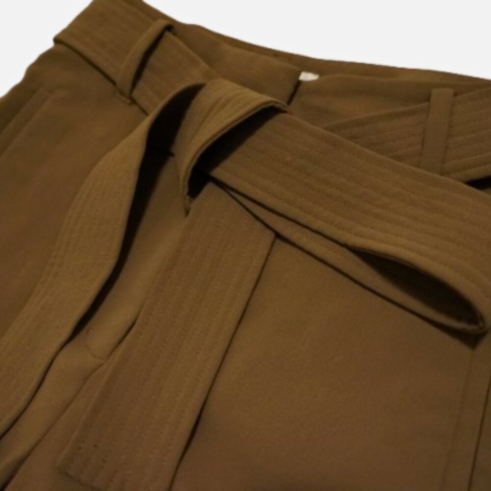 Aritzia Tie Front Pant 6 in Tan